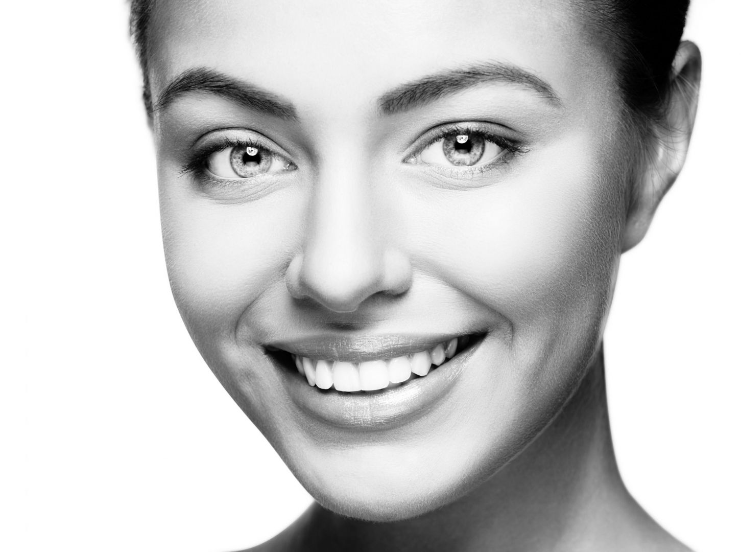 Beautiful woman smile. Teeth whitening. Dental care.